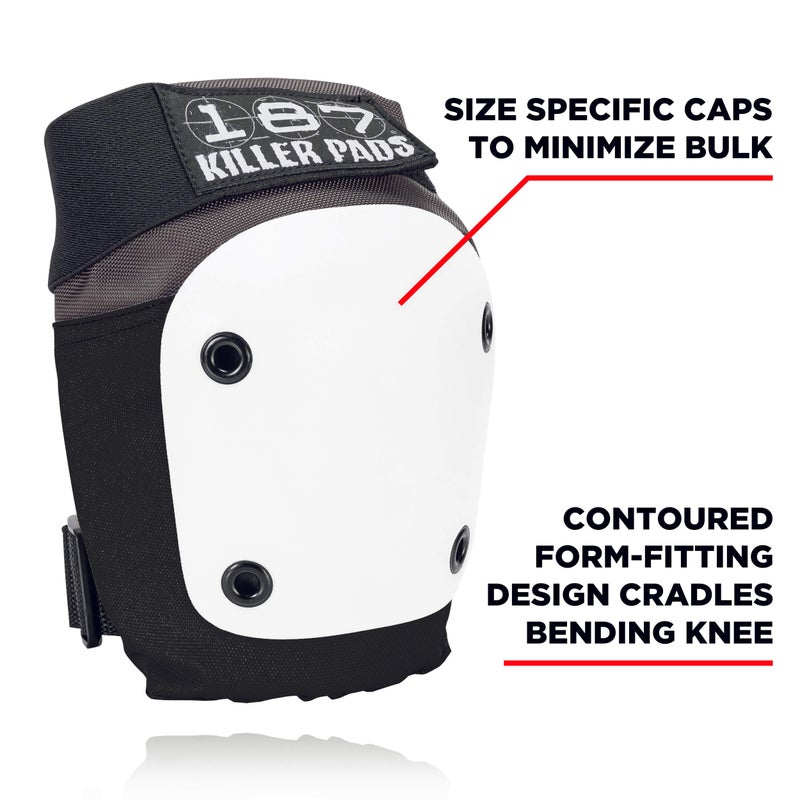 187 Killer Pads Fly Knee Pad, Grey/White, Medium - Image 3